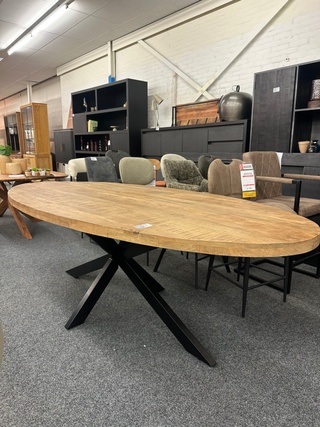 Eetkamertafel Ivar ovaal 240cm, Mango, naturel